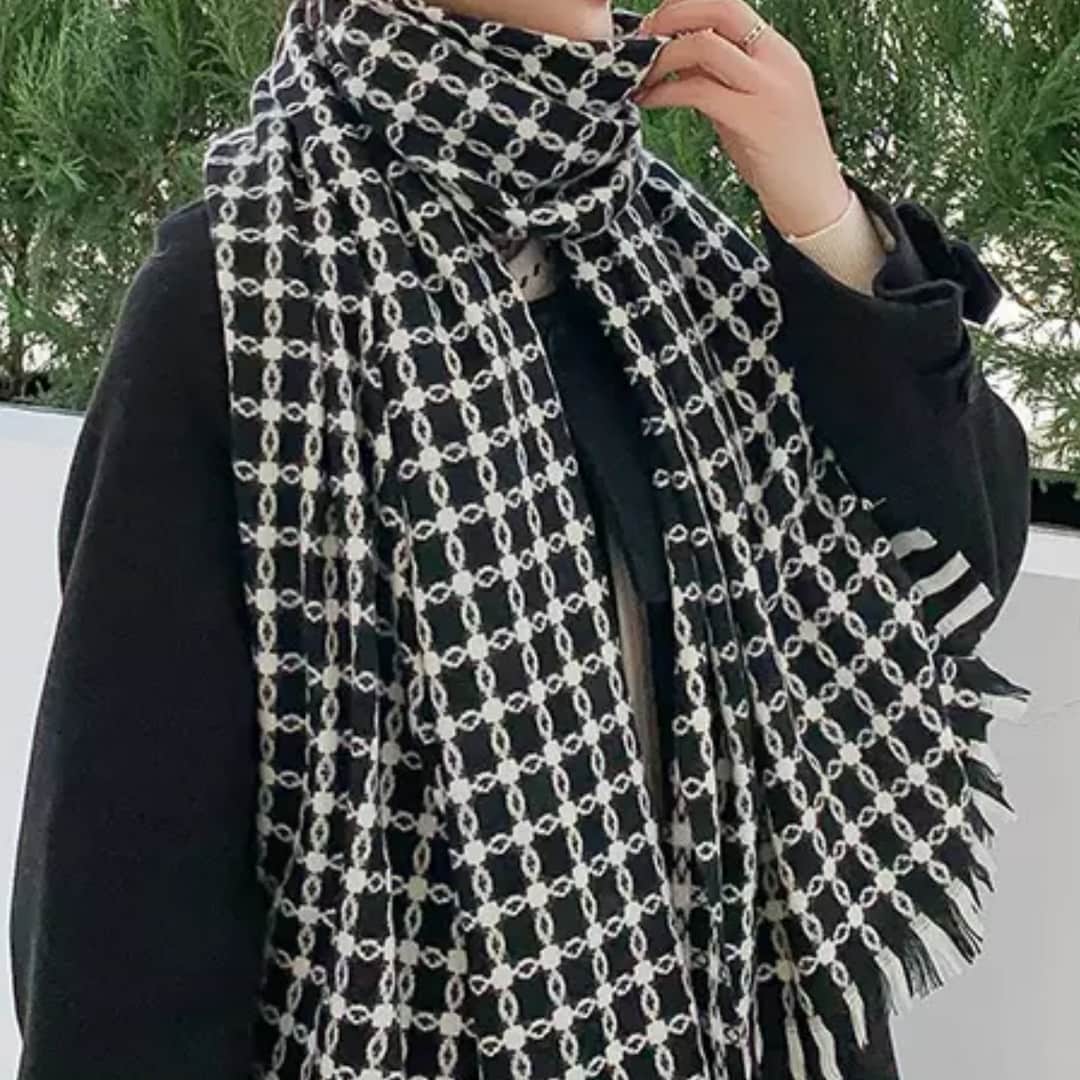 Black and White Women's Winter Scarf Women Scarf Gifts for Her Women ...