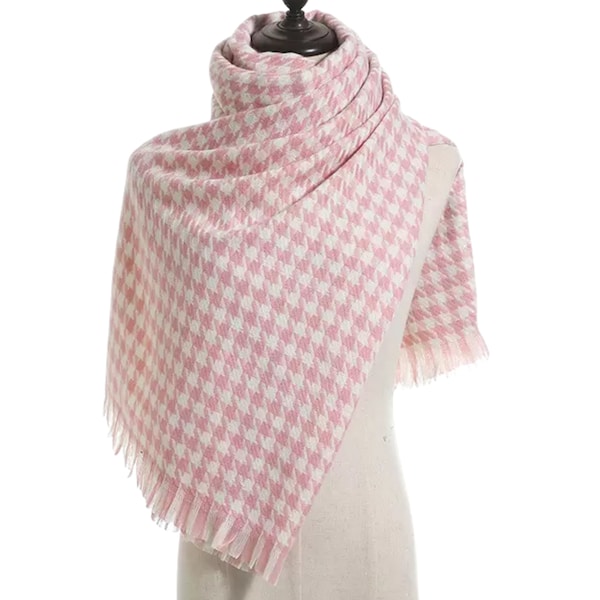 Light Pink & White Women's Soft Winter Scarf | Shawl Pashmina | Gifts for Her | Evening Shawl | Bridesmaids | Christmas Gifts | Fall Scarf