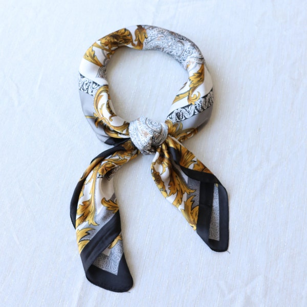 Women Scarf Black & Gold | Mothers Day Gift | Gifts for Mom | Gifts for Wife Girlfriend Friend | Headwrap | Business Scarf