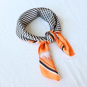 Women Scarf Orange & Black | Mothers Day Gift | Gifts for Mom | Gifts for Wife Girlfriend Friend | Headwrap | Business Scarf