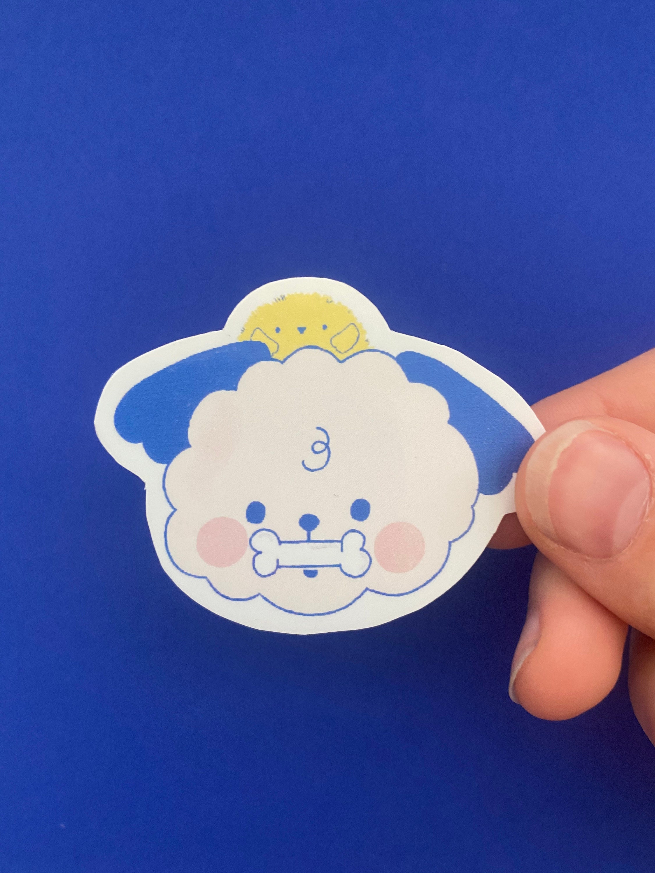 Cute Dog with Bone Vinyl Sticker Etsy