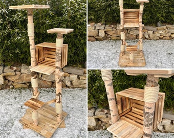 Scratching Post Birch Natural Wood Cat Tree Cat Kitten Outdoor