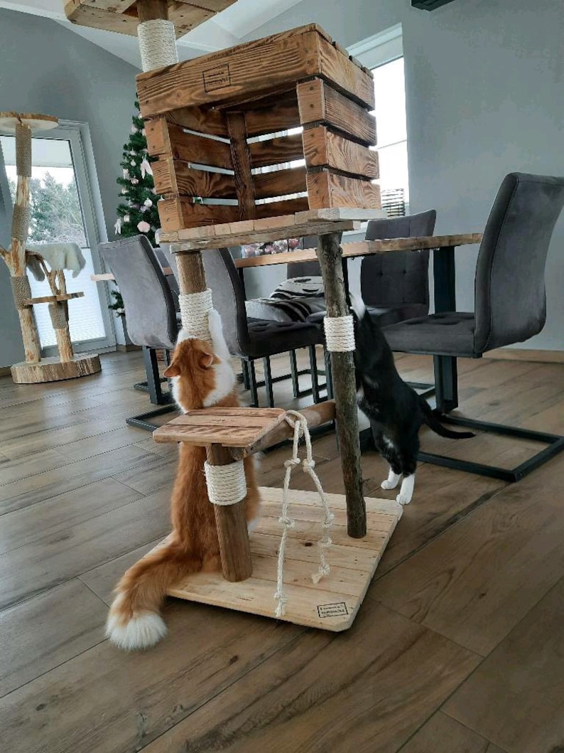 Gothic Katzenkratzbaum Mit Sisal & Spielzeug – 94 Cm Hoch, Schwarz, Für Mittlere & Große Katzen, Stabile Basis
