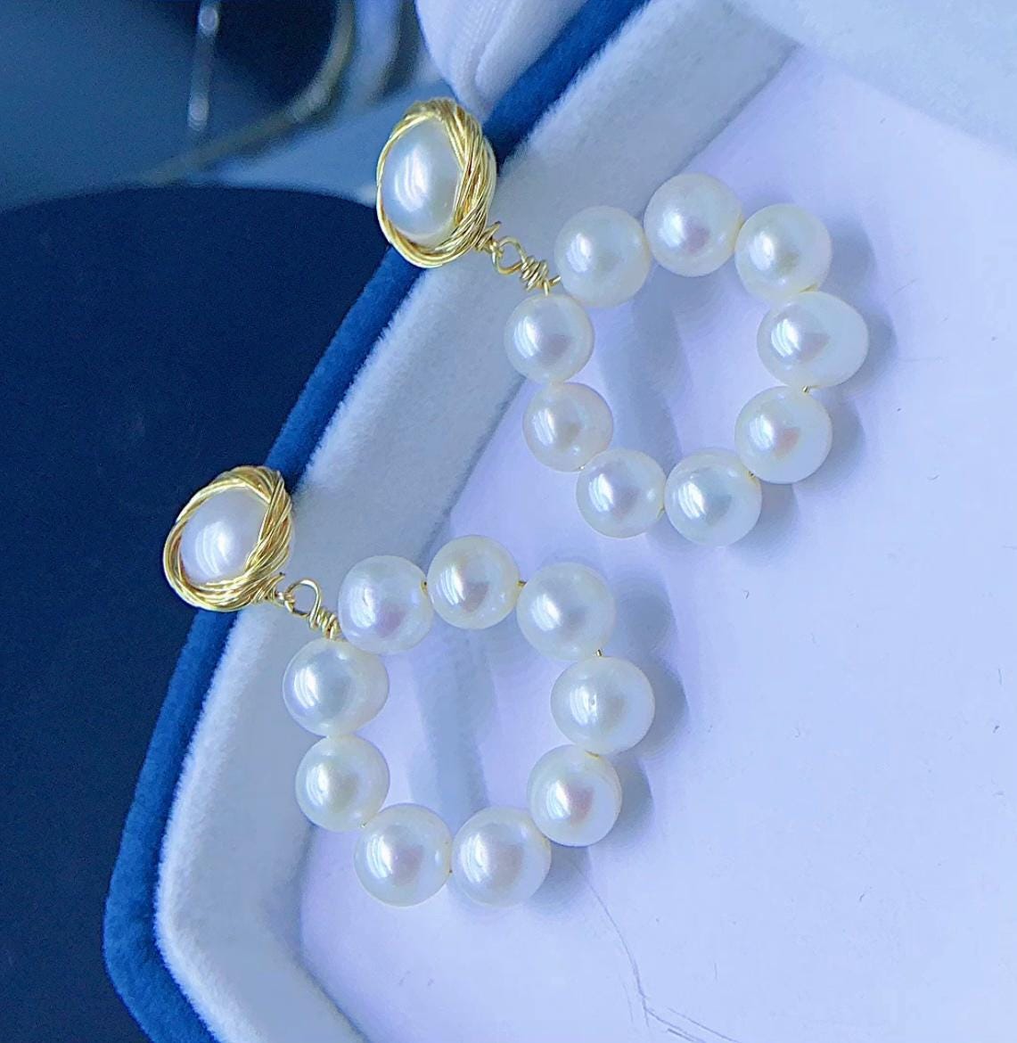 Orecchn Azulejos Sclan, Orecchn Perle D'acqua Dolce E Maorca, Orecchn Barocch