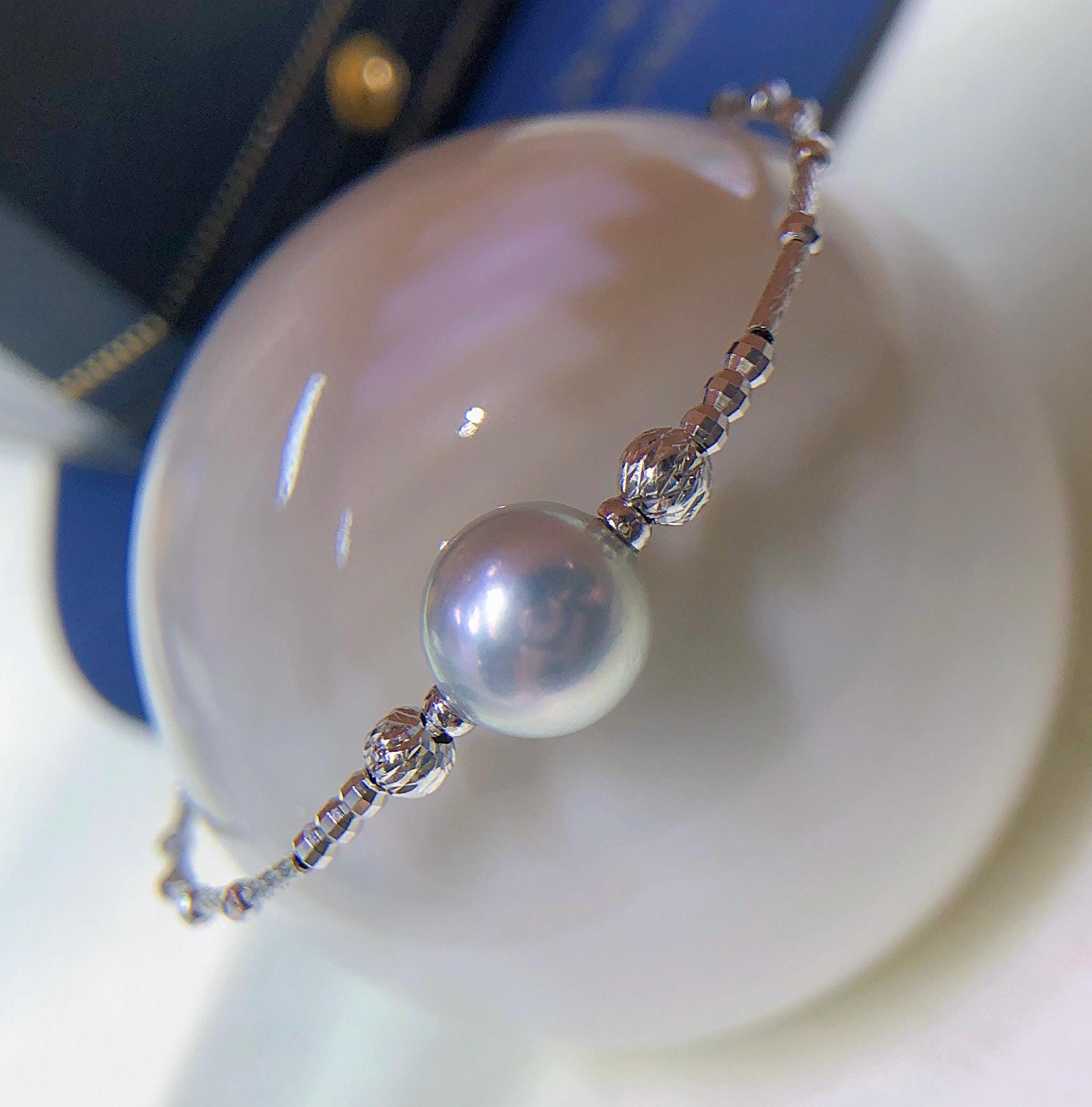 グレー系真珠ブレスレット 約20cm グレー系真珠ブレスレット 約20cm