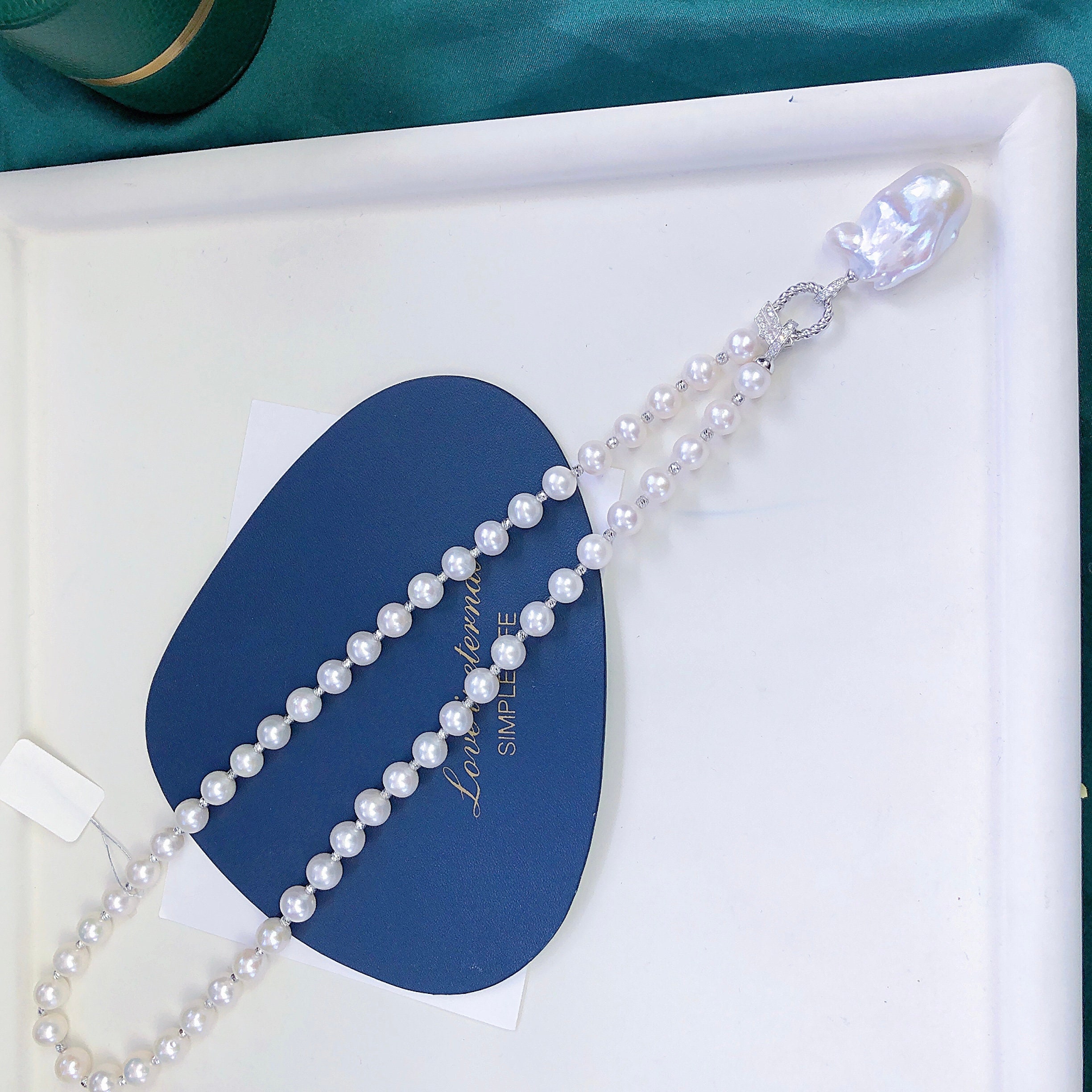 Collana Di Perle Akoya Barocche Con Finitura Lucida In Oro 18k, Miglior Marchio Di Gioielli In Perle – PEARLY LUSTRE - Foto 6