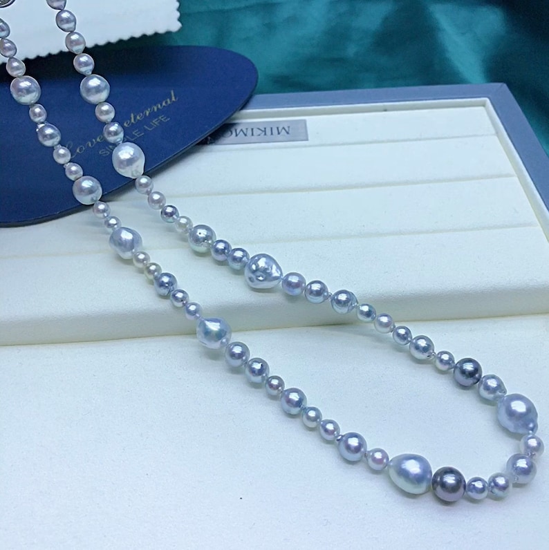 5mm-10mm South Sea Baroque White Pearls Tahitian Pearls Akoya Gray ...