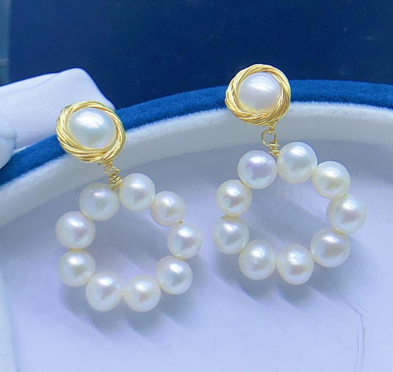 ORECCHINI PENDENTI MABINA IN ARGENTO, ZIRCONI E PERLE COLTIVATE | Biffi