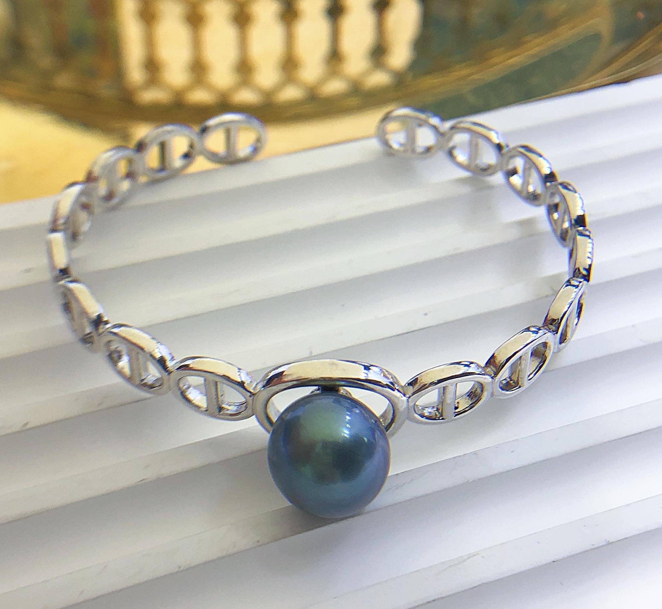 タヒチアンパール　バングル Tahitian pearl bangle Hawaiianjewelry(ハワイアンジュエリー