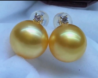 16MM HUGE black south sea shell pearl earrings 18K GOLD AAA party TwoPin earbob 16MM HUGE black south sea shell pearl earrings 18K GOLD AAA party TwoPin earbob