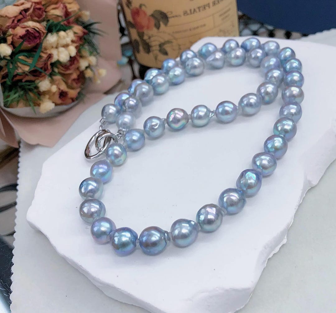 Super Value *** 7.5mm-8mm Big Akoya Baroque Pearls Beaded Necklace