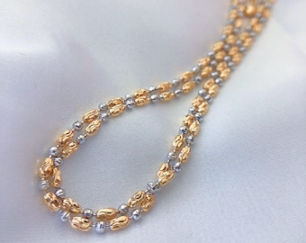 50cm Solid Two-tone Sterling Silver S925 Necklace Super Shining Very Well Made Adjustable