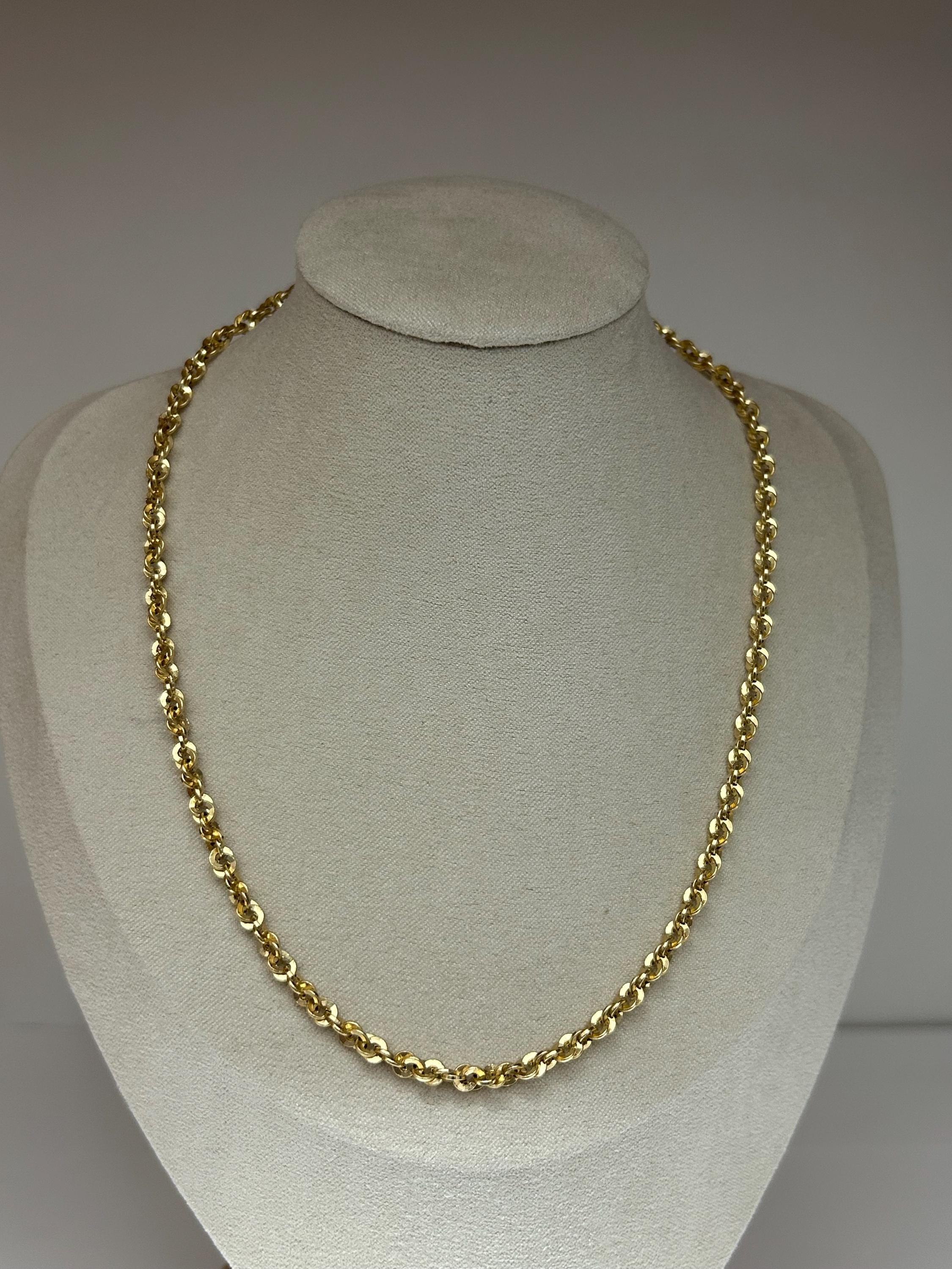 Japanese K18 Polished Double Twist Chain Necklace | Solid 18K Gold