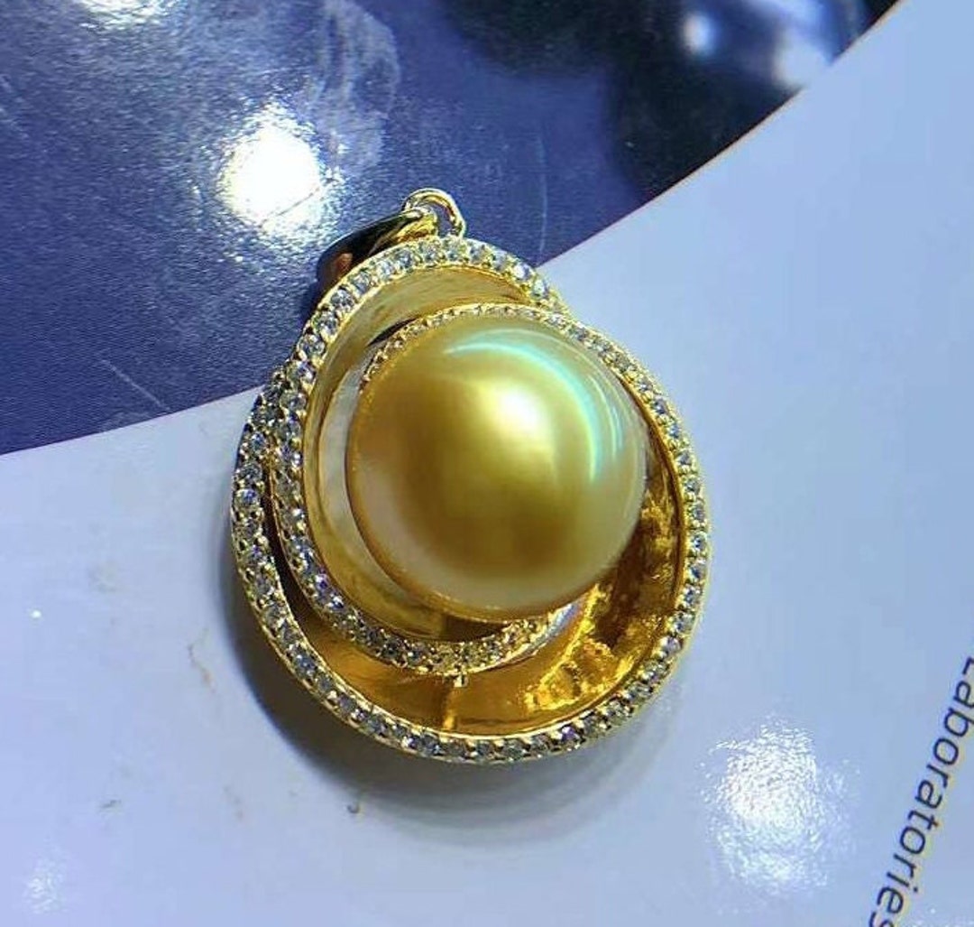 11.9mm South Sea Golden Pearl Pendant Deep Tone Very High Luster - Etsy