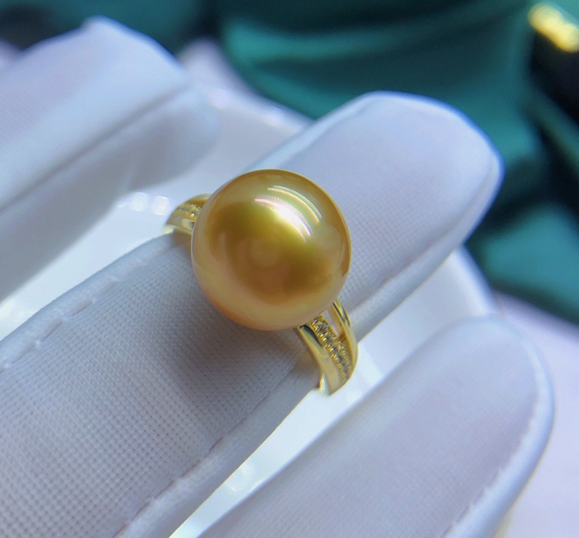10.8mm High Quaility South Sea Golden Pearl Ring Deep Tone Very High Luster Etsy