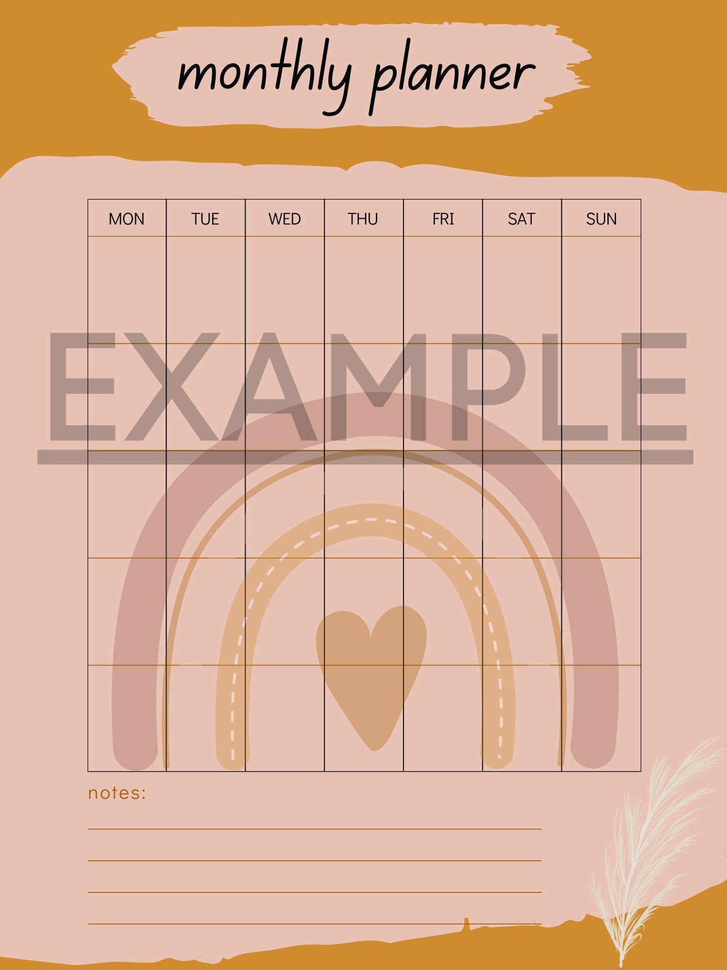 Monthly Boho Inspired Digital PDF Planner Ready to print | Etsy