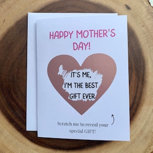 Carte à gratter drôle pour révéler la fête des mères | Carte à gratter | Pour maman | Bonne fête des mères | Blague, Drôle | De l'enfant, du fils ou de la fille