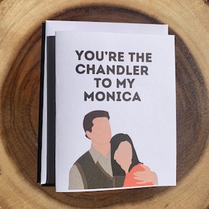 Carte de série télé AMIS, carte de voeux, Chandler et Monica, anniversaire, amour, idée cadeau d'anniversaire, idée cadeau couple, drôle