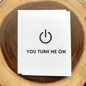 You Turn Me On Valentine's Day Card | Birthday Card for Couple, Boyfriend Girlfriend | On/Off Funny Greeting Card | Dirty Joke, Naughty