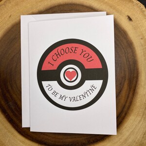 Je te choisis, carte de la Saint-Valentin, carte d’amour d’anniversaire, cadeau sur le thème Pokémon, pour petit ami, mari, petite amie ou femme, amoureux de Pokémon