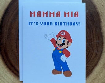 Super Mario Birthday Card, Mamma Mia It's your Birthday, Birthday Gift Idea, Funny Birthday Card, Mario and Luigi