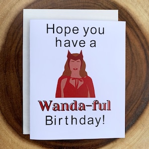 J'espère que vous avez un anniversaire Wanda, carte d'anniversaire Wanda Vision, idée cadeau pour fan de Marvel, pour elle, pour petite amie, pour meilleur ami