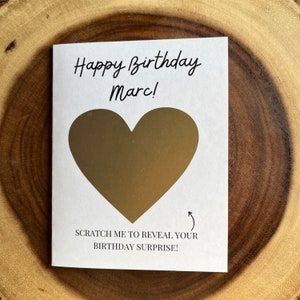 Carte surprise, billets de concert, carte d'anniversaire à gratter et à révéler, carte personnalisée, interactive à gratter et voir, fait main