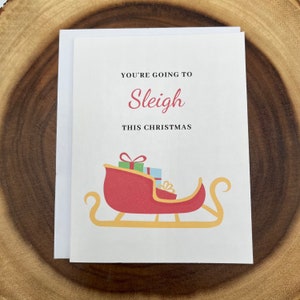 Vous allez TUER ce Noël, Traîneau, Jeux de mots de Noël, Carte de Noël Punny Jokes, Pour Bestie, Meilleur ami, Pour petit ami, Petite amie