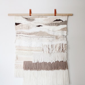 Large Handwoven Tapestry: Boho Textured Wall Hanging (40.5&quot; Dowel)