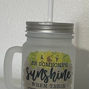 Personalized Frosted Glass Mason Jar