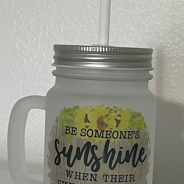 Frosted Mason Jar Etsy