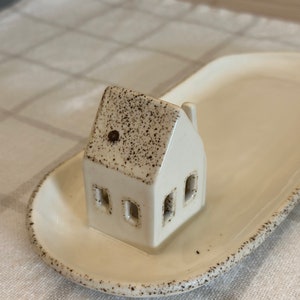 House Shaped No Spill Incense Holder Ceramic Handmade Incense Stick Holder Incense Plate Unique Gift image 5