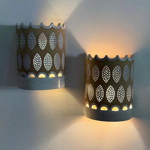 Ceramic Wall Sconce Rustic Farmhouse Sconce for Modern Boho Decor