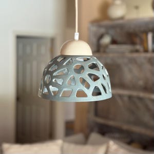 Small Ceramic Pendant Light Gray Dome Shade For Ceiling