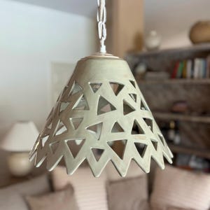 Cone Shape Ceramic Pendant Light Unique Ceiling Light for Boho Decor Ambient Lighting