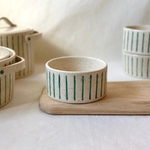 Green Speckled Ceramic Bowl Cozy Soup Bowl Set Ceramic Salad Bowl Scandinavian Pottery