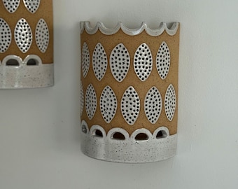 Ceramic Wall Sconce Rustic Farmhouse Sconce for Modern Boho Decor