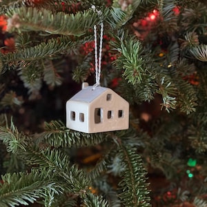 Handmade Ceramic House Ornament House Clay Ornament Pottery Christmas Ornaments