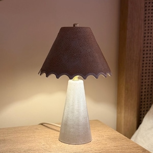 Ceramic Table Lamp – Speckled Stoneware Bedside Table Lights  – Rustic Farmhouse Lighting