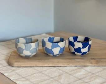 Ceramic Colorful Checker Pattern Small Bowls