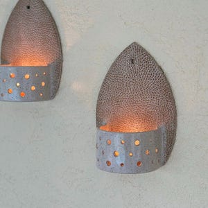 Ceramic Candle Sconce Wall Mounted Clay Candle Holder for Scandi Earty Minimalist Decor