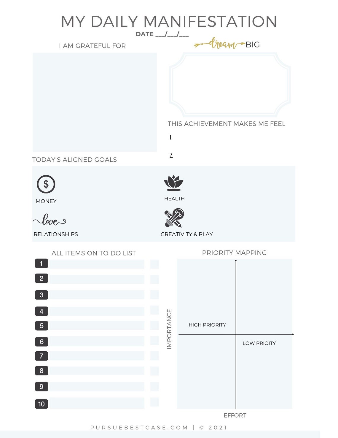 DAILY MANIFESTING TEMPLATE Etsy DAILY MANIFESTING TEMPLATE Etsy