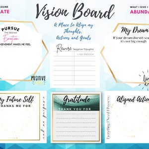Vision Board Printable, Manifesting Digital Printables, Digital ...