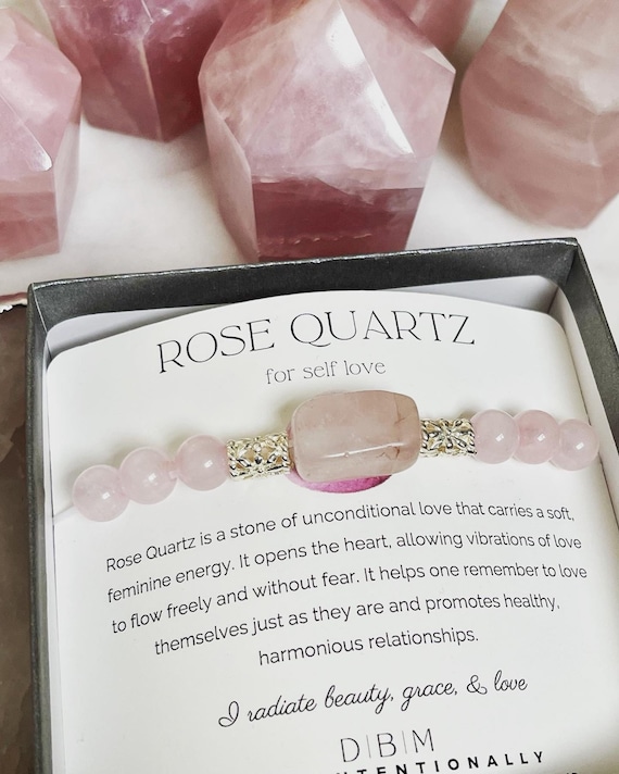 Rose quartz bracelet etsy best sale