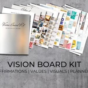 Det ultimata digitala visionstavlekitet. Manifesteringsjournal. Visionstavlekitet. Manifesteringspaket. Journalkit. Moodboard. Visionstavla 2025.