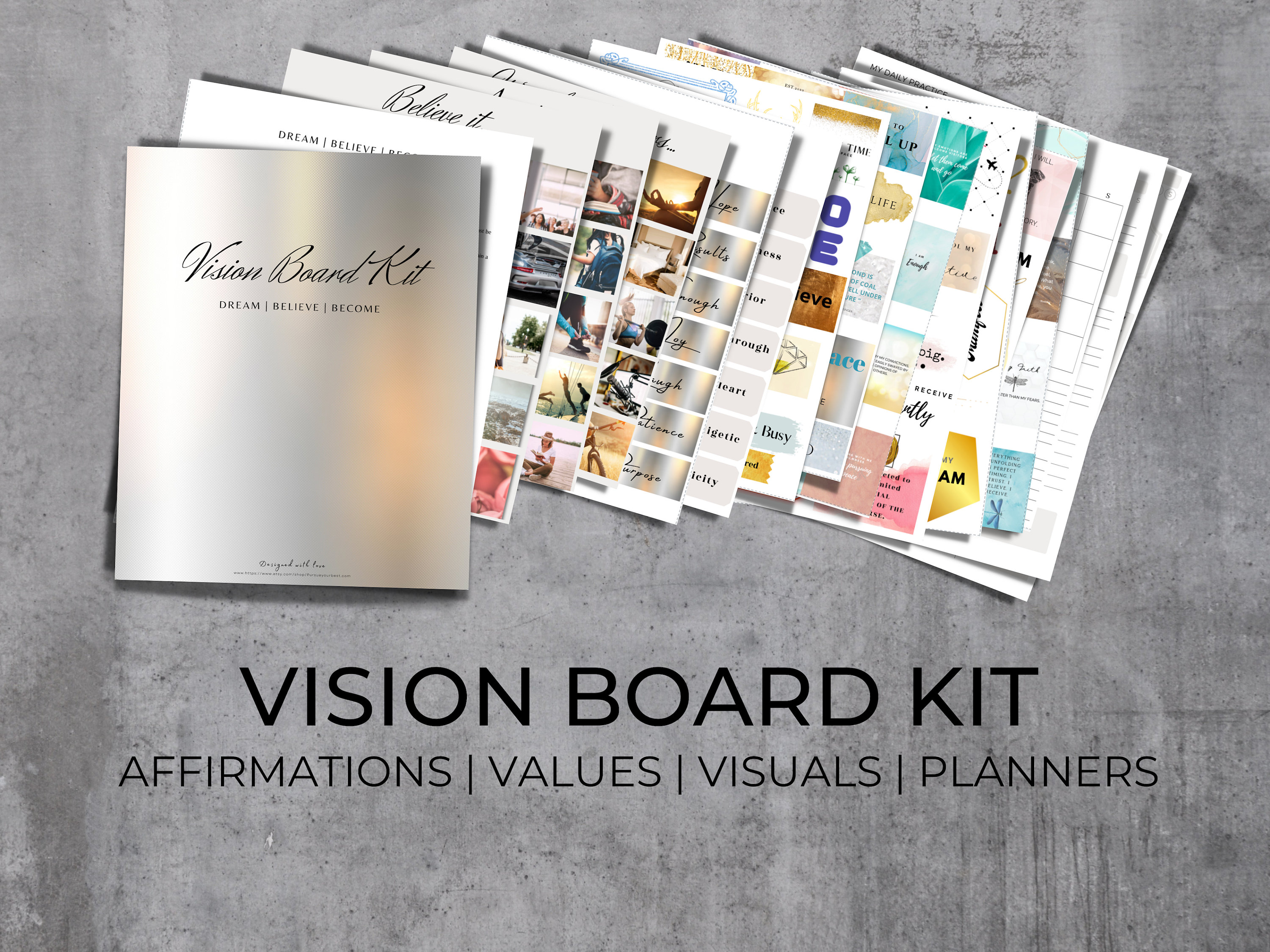 2024 Vision Board Workbook And Planner - 8.5 inches x 11 inches: 2024  Manifesting Journal For Women