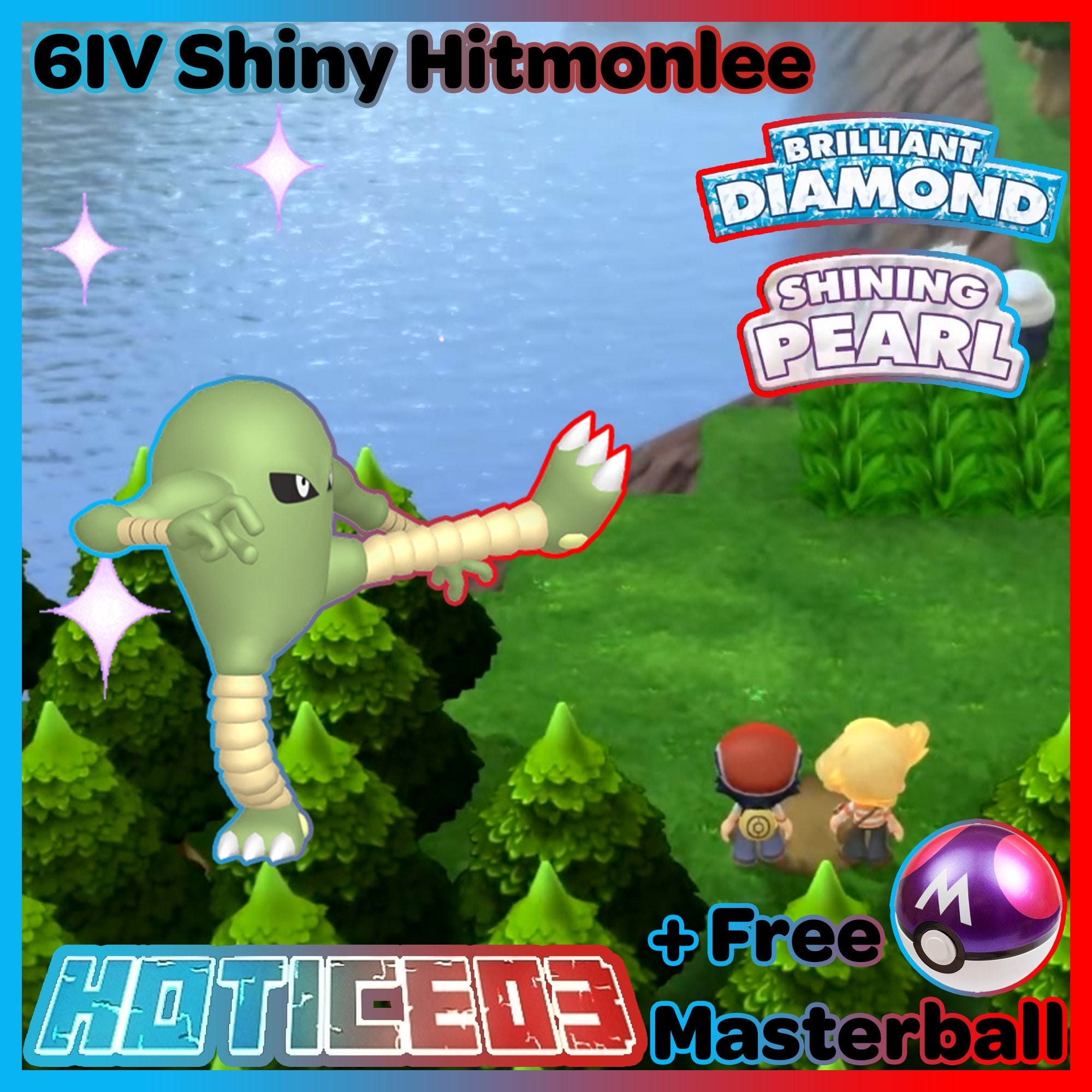 Shiny Hitmonlee / Pokemon Let's Go / 6IV Pokemon / Shiny Pokemon