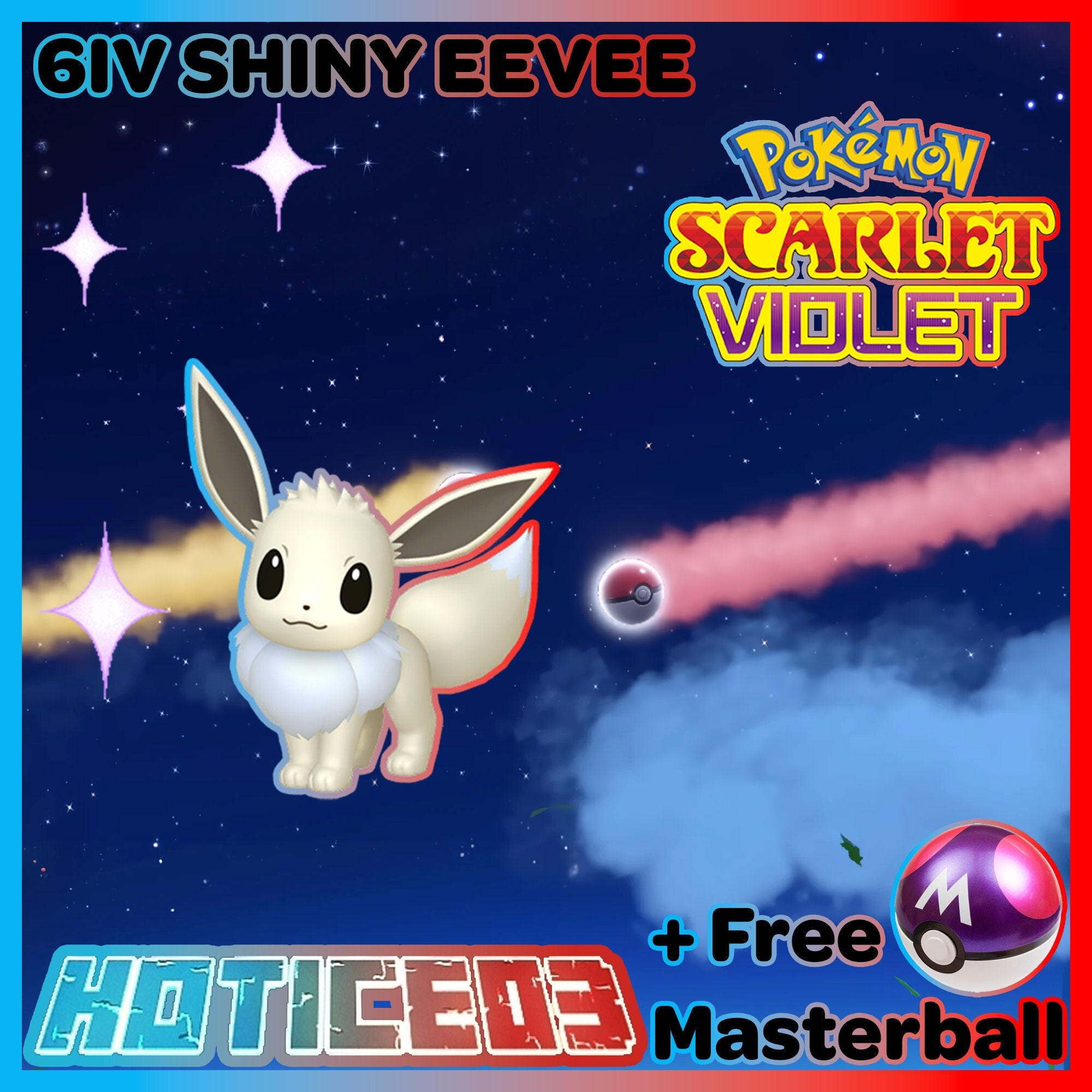 Pokemon Scarlet and Violet Marked Shiny Eevee 6IV-EV Trained