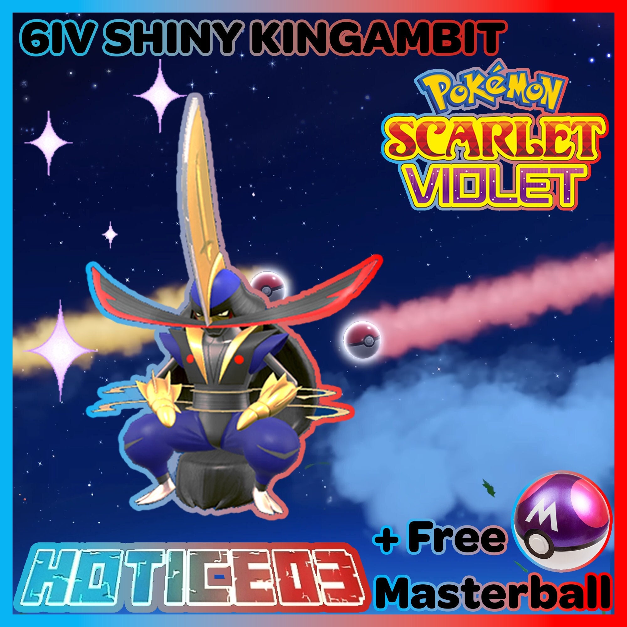 Kingambit SHINY 6IV Pokemon / Ready for competitive battle / + MasterBall /  Bonus 1 Random Pokemon / Pokemon Scarlet and Violet
