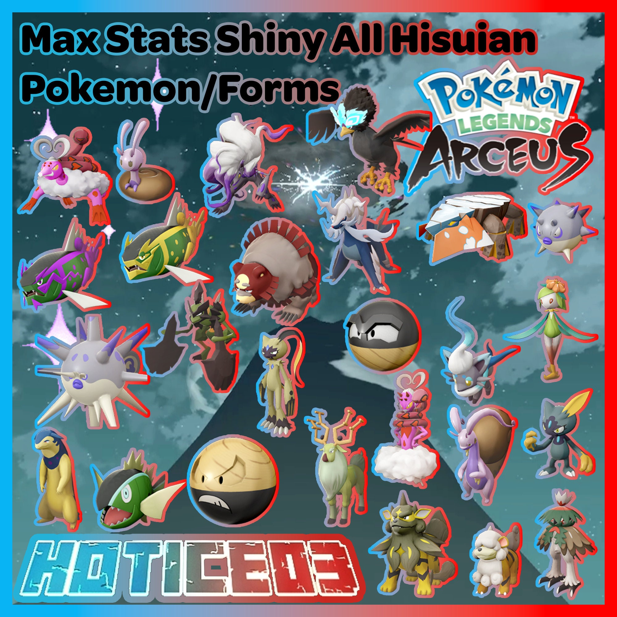 Shiny 6IV Hisuian Pokemon 25 PCs Bundle for Legends Arceus